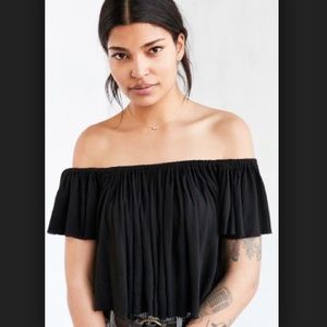 Urban outfitters black off the shoulder top